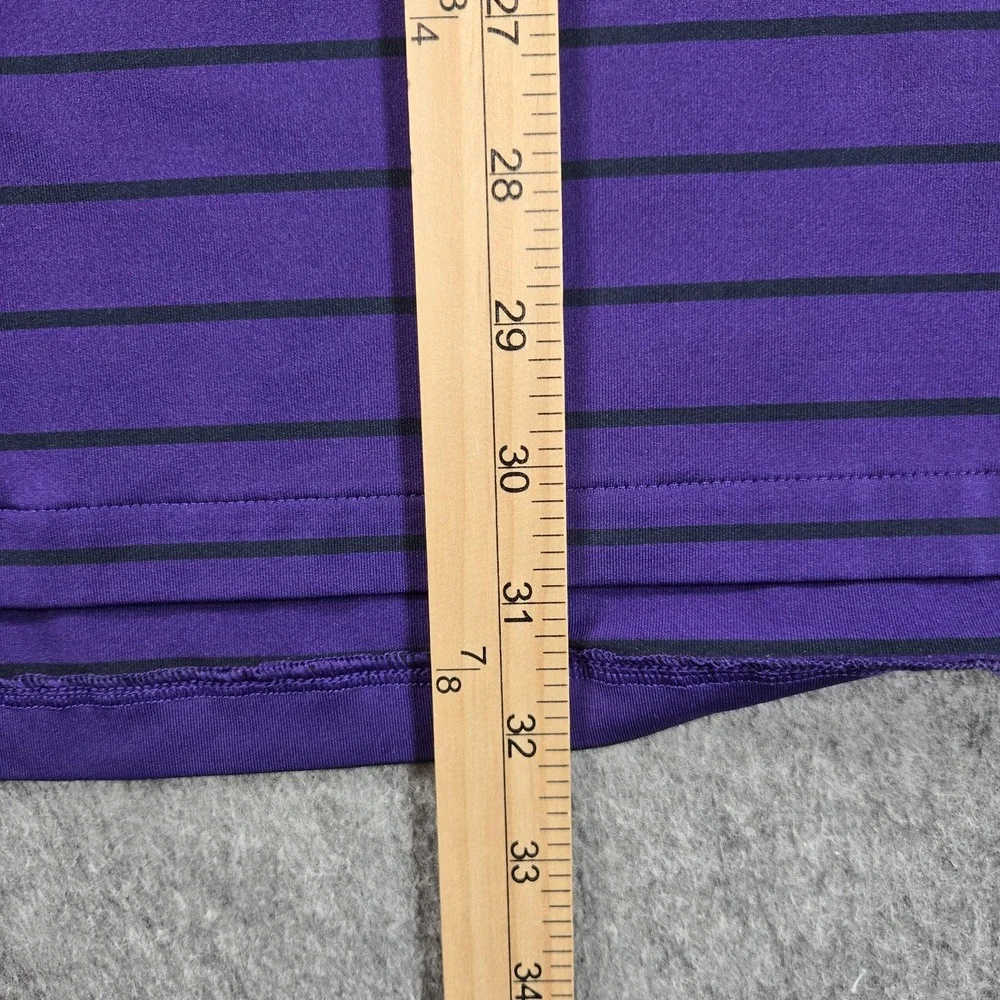 RLX Ralph Lauren Polo Shirt Mens Large Purple Stripe Stretch Pocket Golf